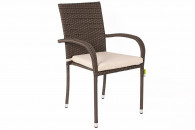 Krzesło ogrodowe z technorattanu MALAGA - brąz