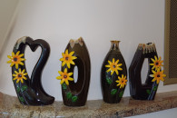 Wazony zestaw 4 szt brązowe